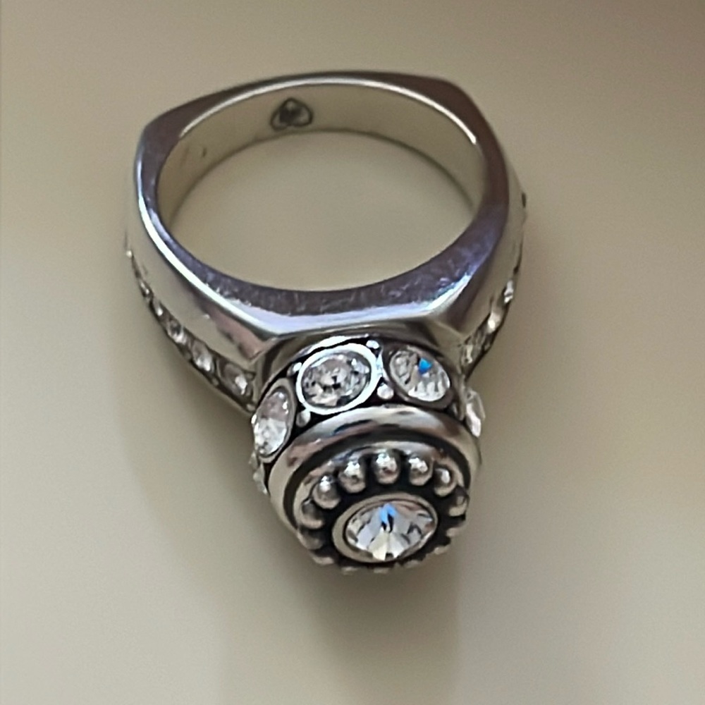 Brighton Silver and White Crystal Ring